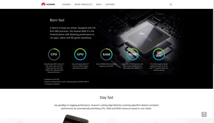 Visszakerült a Huawei Mate 9 specifikációi közé az UFS 2.1 - 2. kép