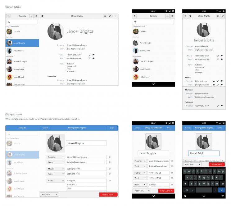 Gnome UI-t kaphat a Librem 5 - 3. kép