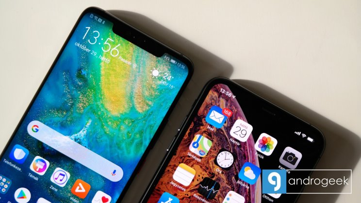 A Huawei Mate 20 Pro vékonyabb, mint az iPhone XS Max