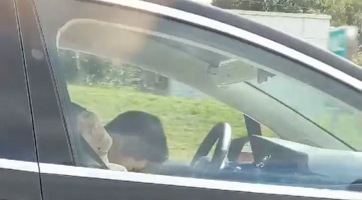 Ismét a volán mögött szunyókált egy Tesla-tulajdonos