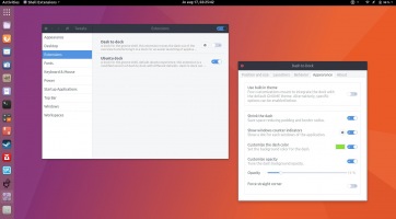 Így nézhet ki az Ubuntu Dock Gnome alatt az Ubuntu 17.10-ben